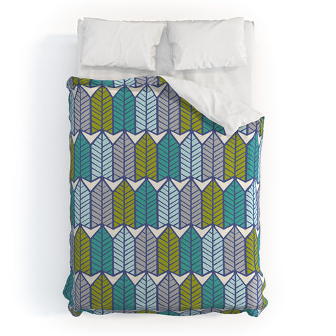 Heather Dutton Arboretum Leafy Greens Duvet Cover