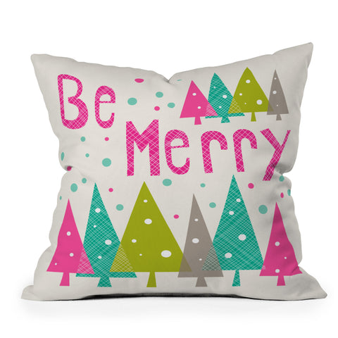 Heather Dutton Be Merry Outdoor Throw Pillow
