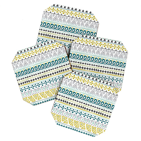 Heather Dutton Boho Market Stripe Coaster Set