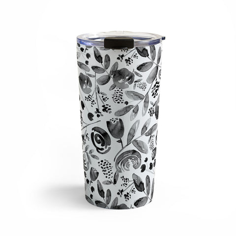 Heather Dutton Bountiful Bouquet Black Travel Mug