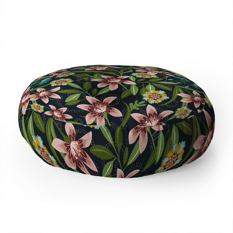 Heather Dutton Brise de Jardin Midnight Blush Floor Pillow Round