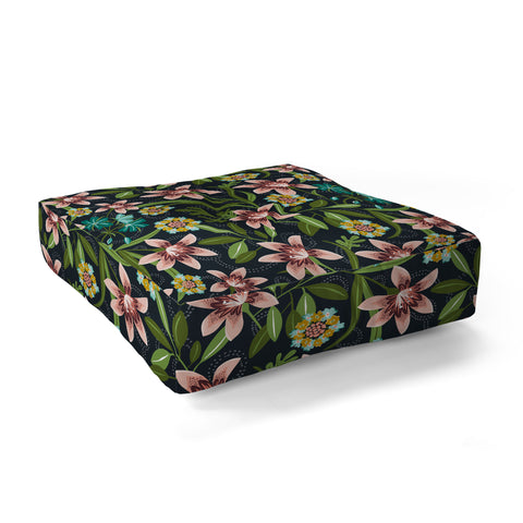 Heather Dutton Brise de Jardin Midnight Blush Floor Pillow Square