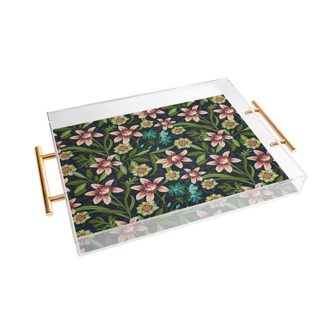 Heather Dutton Brise de Jardin Midnight Blush Acrylic Tray