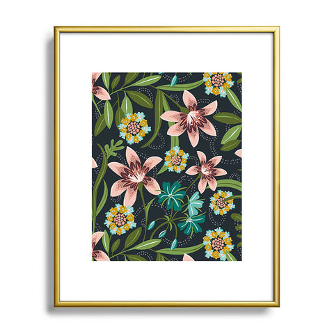 Heather Dutton Brise de Jardin Midnight Blush Metal Framed Art Print