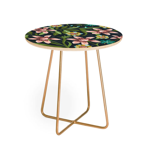 Heather Dutton Brise de Jardin Midnight Blush Round Side Table