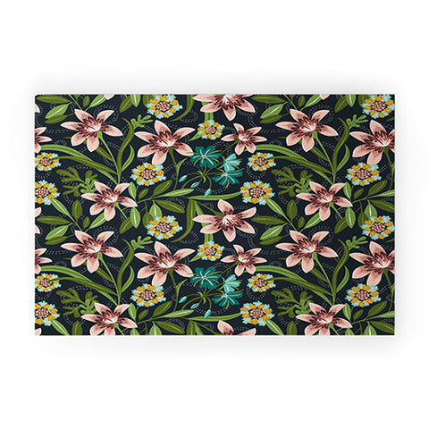 Heather Dutton Brise de Jardin Midnight Blush Welcome Mat