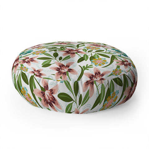 Heather Dutton Brise de Jardin White Blush Floor Pillow Round