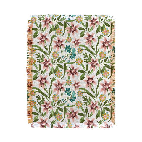 Heather Dutton Brise de Jardin White Blush Throw Blanket