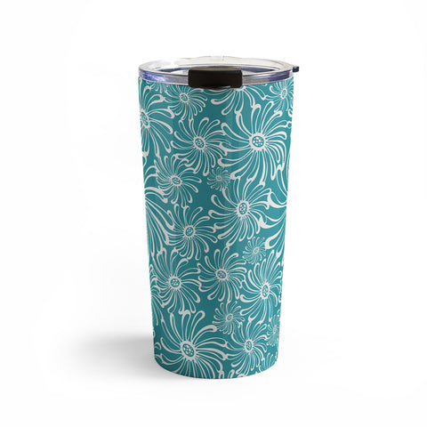 Heather Dutton Bursting Bloom Peacock Travel Mug