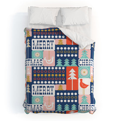 Heather Dutton Christmas Collage Chill Duvet Cover