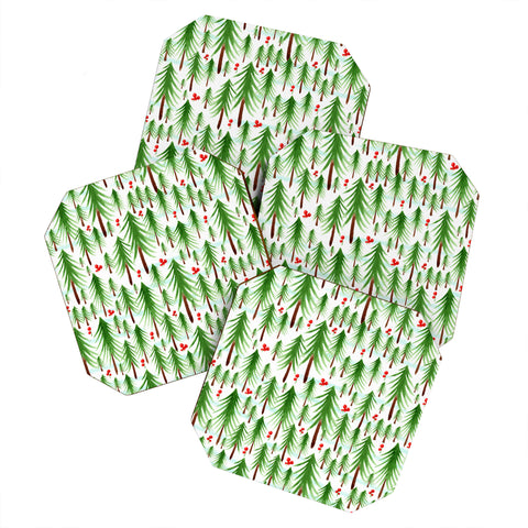 Heather Dutton Christmas Tree Farm Coaster Set