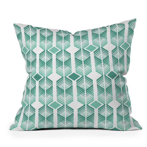 Heather Dutton De Lux Mint Outdoor Throw Pillow