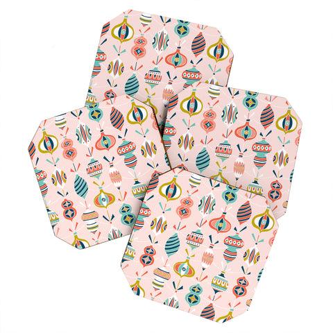 Heather Dutton Decorated Blush Coaster Set