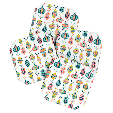 Heather Dutton Decorated White Coaster Set