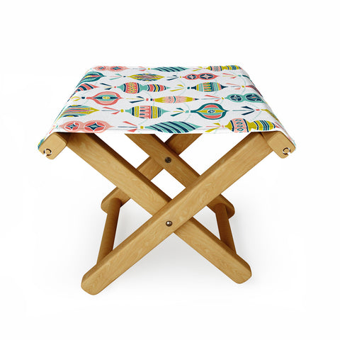 Heather Dutton Decorated White Folding Stool