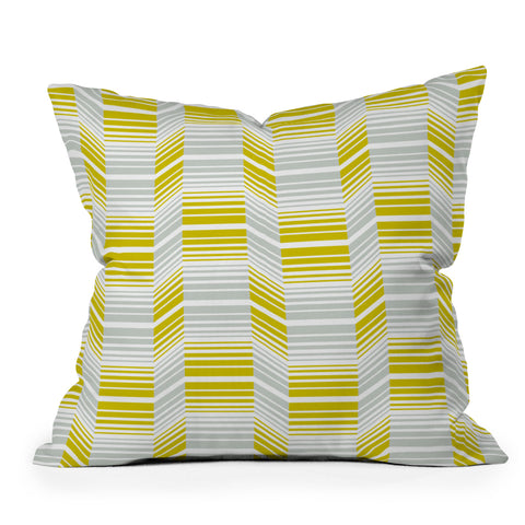 Heather Dutton Delineate Citron Outdoor Throw Pillow