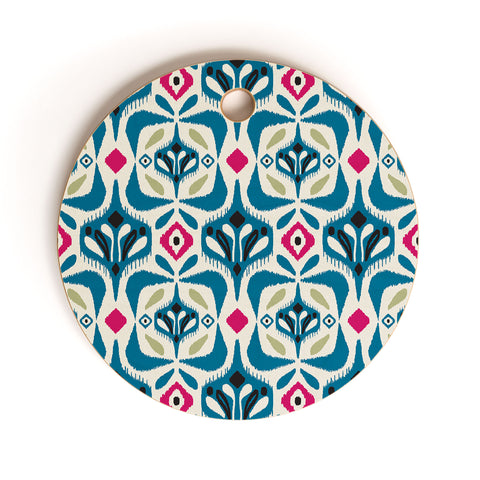 Heather Dutton Eastlyn Ivory Blue Cutting Board Round