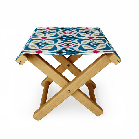 Heather Dutton Eastlyn Ivory Blue Folding Stool