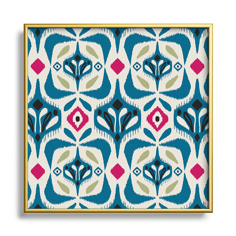 Heather Dutton Eastlyn Ivory Blue Square Metal Framed Art Print