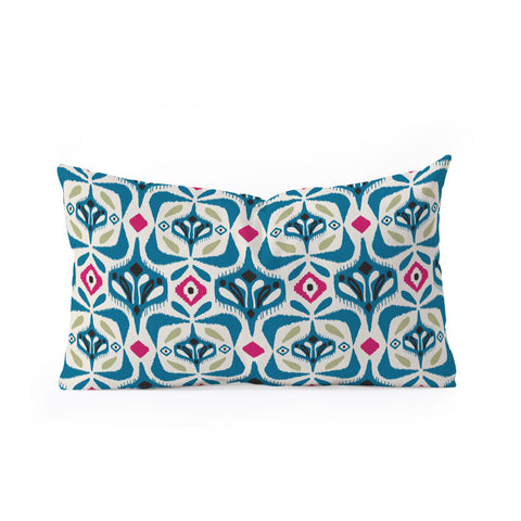 Heather Dutton Eastlyn Ivory Blue Oblong Throw Pillow