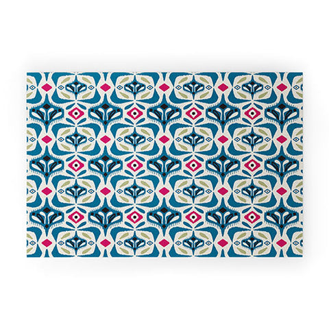 Heather Dutton Eastlyn Ivory Blue Welcome Mat