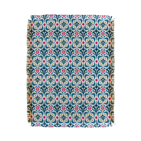 Heather Dutton Eastlyn Ivory Blue Throw Blanket