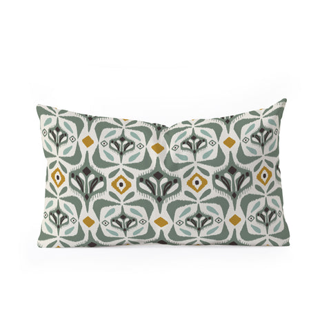 Heather Dutton Eastlyn Ivory Green Oblong Throw Pillow