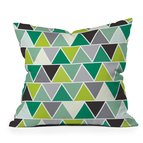 Heather Dutton Emerald Triangulum Outdoor Throw Pillow