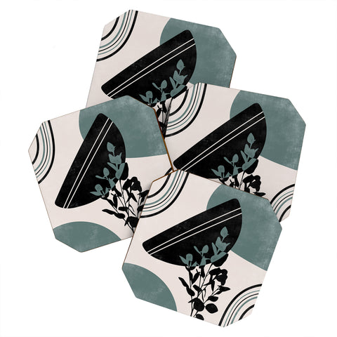 Heather Dutton Eucalyptus Boho Botanical Coaster Set