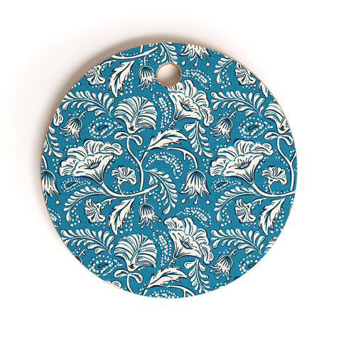 Heather Dutton Farida Blue Ivory Cutting Board Round