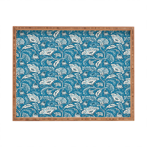 Heather Dutton Farida Blue Ivory Rectangular Tray