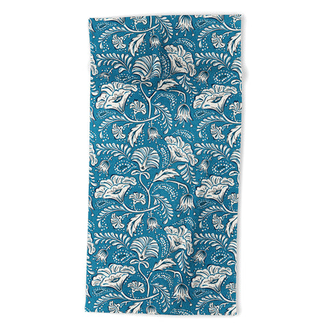 Heather Dutton Farida Blue Ivory Beach Towel