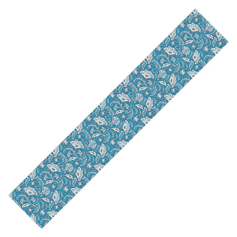 Heather Dutton Farida Blue Ivory Table Runner