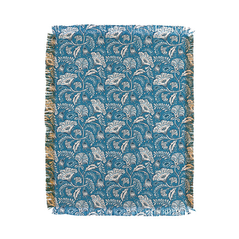 Heather Dutton Farida Blue Ivory Throw Blanket