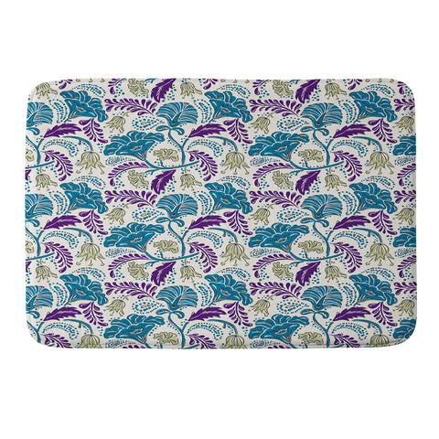 Heather Dutton Farida Ivory Blue Memory Foam Bath Mat