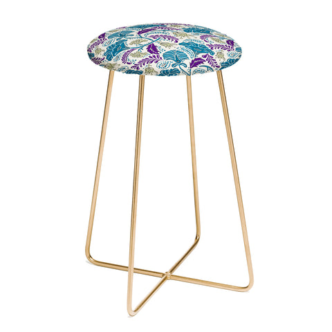 Heather Dutton Farida Ivory Blue Counter Stool