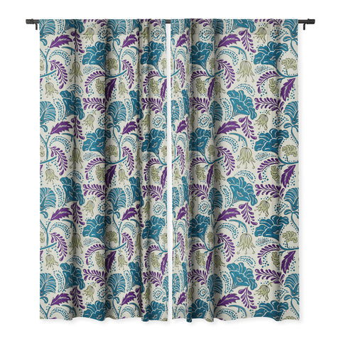 Heather Dutton Farida Ivory Blue Blackout Window Curtain