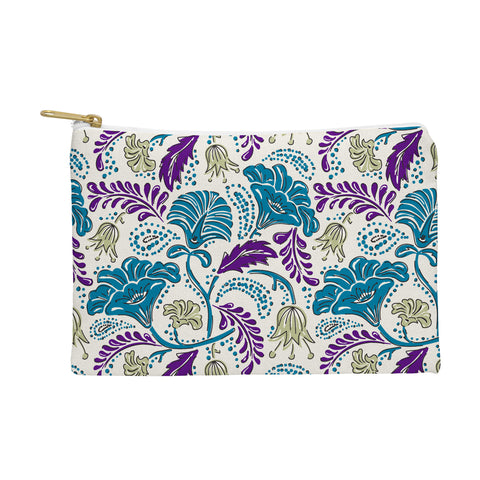 Heather Dutton Farida Ivory Blue Pouch
