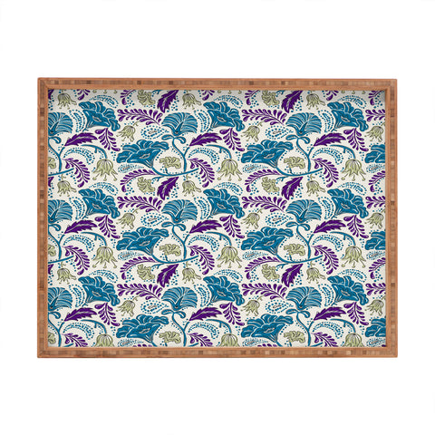 Heather Dutton Farida Ivory Blue Rectangular Tray