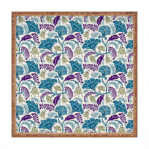 Heather Dutton Farida Ivory Blue Square Tray