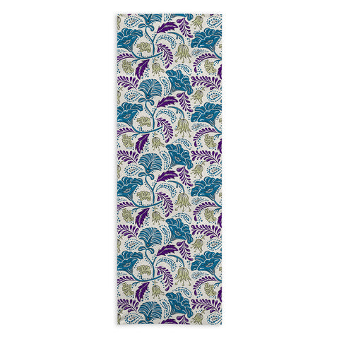 Heather Dutton Farida Ivory Blue Yoga Towel