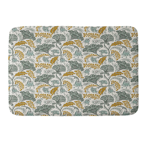 Heather Dutton Farida Ivory Green Memory Foam Bath Mat