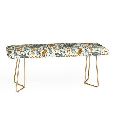 Heather Dutton Farida Ivory Green Bench
