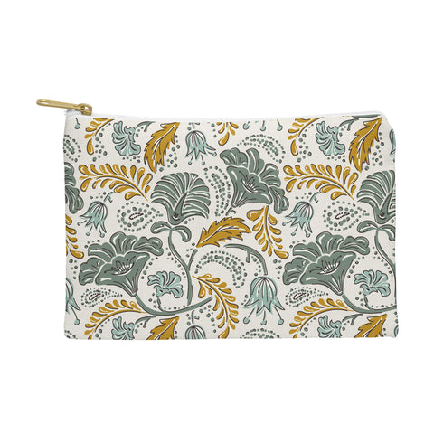 Heather Dutton Farida Ivory Green Pouch
