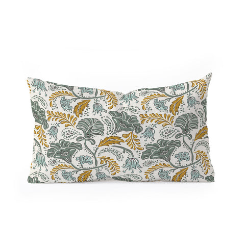 Heather Dutton Farida Ivory Green Oblong Throw Pillow