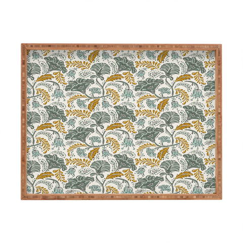 Heather Dutton Farida Ivory Green Rectangular Tray