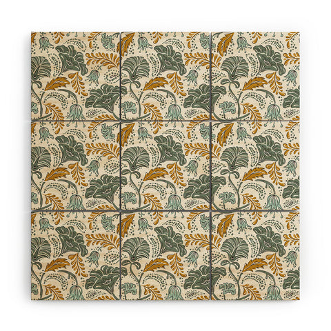 Heather Dutton Farida Ivory Green Wood Wall Mural