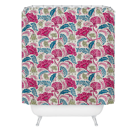 Heather Dutton Farida Ivory Pink Shower Curtain