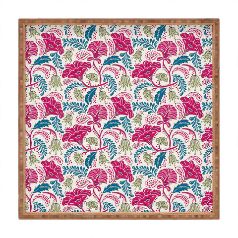 Heather Dutton Farida Ivory Pink Square Tray