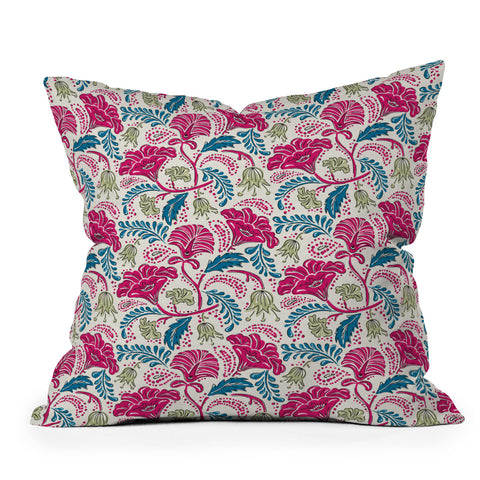 Heather Dutton Farida Ivory Pink Throw Pillow
